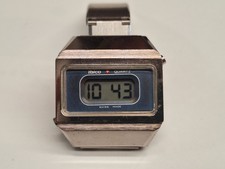 Ibico Swiss made LCD orologio uomo vintage 70 space age quartz batteria 34 mm