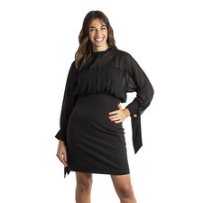 Vestito donna maniche lunghe cerimonia abito elegante made in Italy 1485