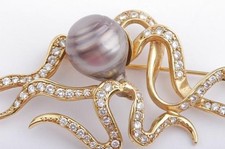 Spilla ago perla di Tahiti