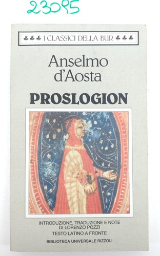Anselmo aosta proslogion bur - d'aosta,