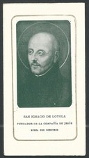 santino antico de San Ignacio de Loyola estampa image pieuse holy card