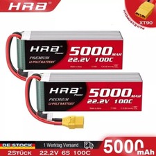 2 pezzi 22,2 V 6S 5000 mAh batteria LiPo XT90 per aerei RC, elicotteri, auto