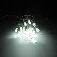 Stringa 10 luci led di Natale Bianco Ghiaccio a batterie pile 1,2 mt per esterno