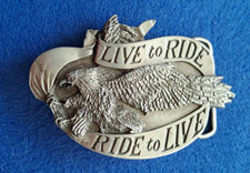 Fibbia cintura Harley Davidson aquila "Ride to live - Live to ride"