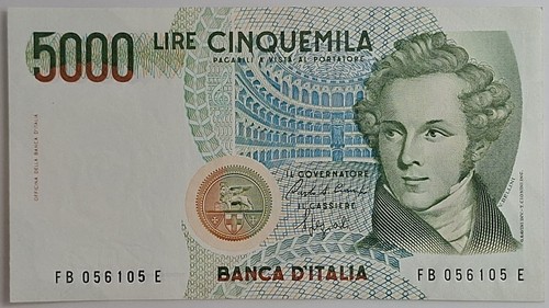 5000 lire vincenzo bellini - 5000,