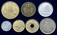 SPAIN - LOT 7 PESETAS COINS