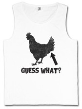 INDOVINA COSA? TANK TOP GILET pollo culo citazione divertente scherzo nerd hipster indie cocky