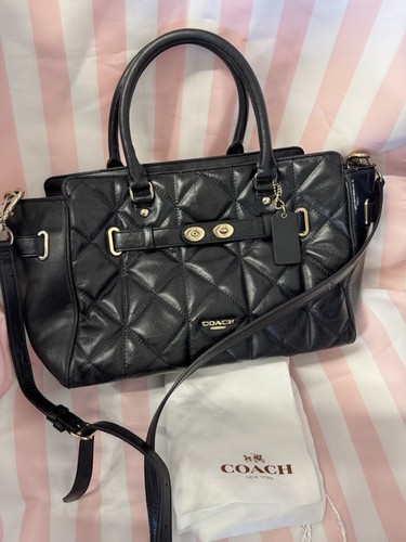Coach black quilted satchel - quilted,