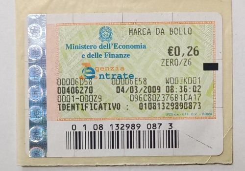 Marca bollo 0 26 - marca, 0,26