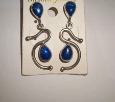 Silver Earrings with Lapis
