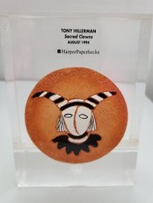 Fermacarte Tony Hillerman clown sacri lucite acrilico pezzo d'arte conservato '94