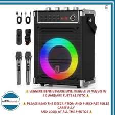 Cassa Karaoke Bluetooth JYX 2 Microfoni PA Portatile Ricaricabile TWS FM