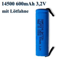 Batteria 14500 600mAh 3,2V saldatore per luci solari batterie batteria LiFePO4 LI-ION