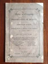 RARE 1859 Medical Pamphlet, PERUVIAN SYRUP, Protoxide Iron, Health Clergy BOSTON