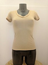 t shirt maglietta maglia da donna scollo  v misto cotone estate mezze maniche xs