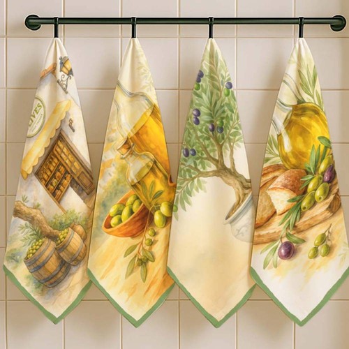 Set strofinacci cucina - strofinacci, ulivo