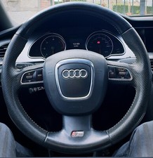 VOLANTE ORIGINALE SPORTIVO AUDI SLINE PELLE TRAFORATA A3 A4 A5 A6 Q3 Q5 Q7AIRBAG