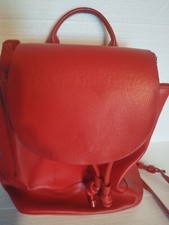 Borsa zainetto Zara, rosso con cinghie regolabili, fodera nera