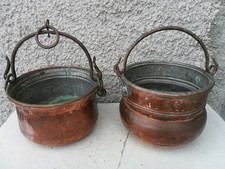 LOTTO STOCK DI 2 ANTICHI PAIOLI PAIOLO BACINELLA IN RAME -FINE '800 / PRIMI '900