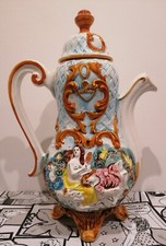 Vaso Ceramica Capodimonte. Hand Painted. Anni 70. Made In Italy. 