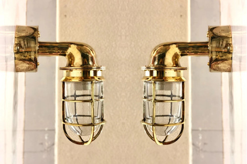Luce cigno metallo - , ottone