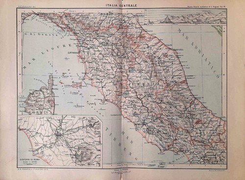 Carta geografica antica - , italia