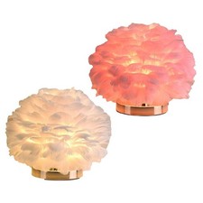 Lampada da tavolo in piuma da