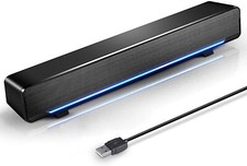 Soundbar Marboo Altoparlanti USB per Computer Desktop,Laptop e PC Portatile,Nero