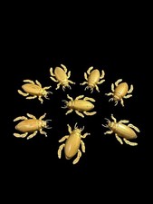 Ciondoli scarabei ottone vintage lotto di 8 insetti insetti rari revival egiziano