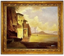 Quadro olio lago di montagna