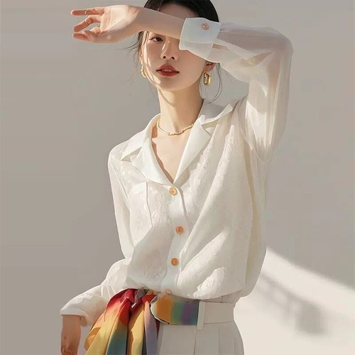 Camicia jacquard bianca