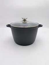 Pentola 24cm Pietra Vulcanica Antiaderente Con Coperchio In Vetro Induzione