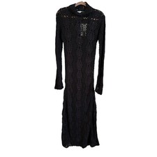 Maxi Abito Zara Uncinetto Nero