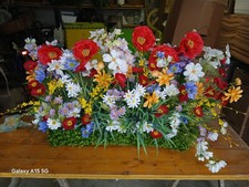 Composizione fiori Finti Margherite Papaveri