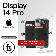 APPLE DISPLAY IPHONE 14 PRO ORIGINALE RIG+SENSORE PROX NO ERRORE PARTE ORIGINALE