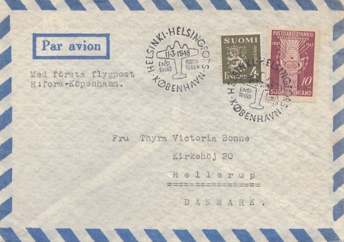 Finlandia 1948 lettera posta - finlandia:, 1948: