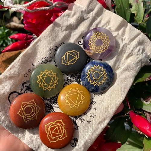 Chakra palm stone - chakra,