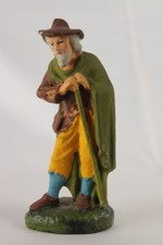 STATUA STATUINA PRESEPE VINTAGE GESSO EPOCA ANZIANO PASTORE EPOCA STATUINE cm 14
