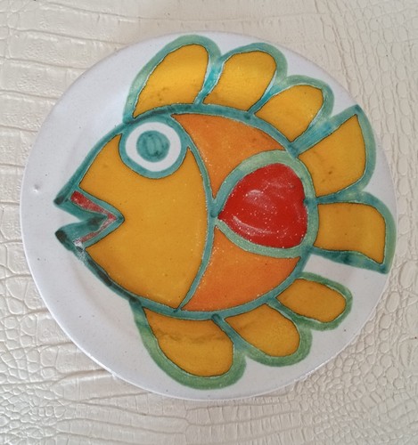 Piatto decorato con pesce - con,