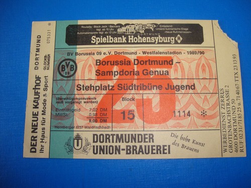 Biglietto bvb dortmund - 89/90,