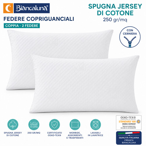 Coppia federe spugna cotone - federe,