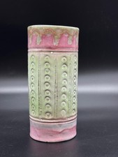 Vaso ceramica verde rosa - vaso, in
