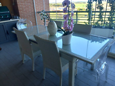 BIZZOTTO set tavolo da pranzo alluminio allungabile +4 sedie +4 CUSCINI OMAGGIO