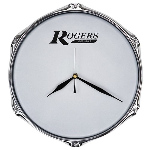 Rogers drum clock w - clock, 10"