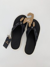 OluKai Malana sandali infradito 14 neri uomo nuovi con etichette spiaggia surf barca pesce classico