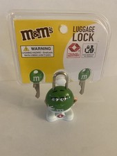 Lucchetto Bagaglio M&M's World Personaggio Verde Con 2 Chiavi Nuovo Sigillato
