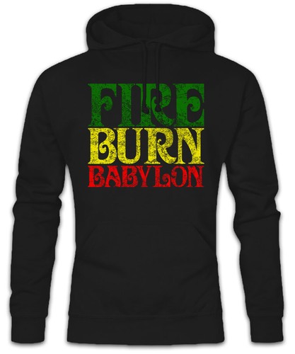 Felpa con cappuccio - fire, burn