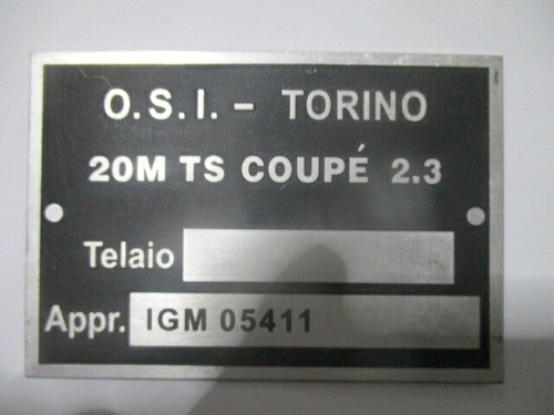 Targa plate - id-plate, osi