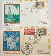 2 Buste FDC Vaticano Golden Series  n. 148-149 S.S. Paolo VI sosta ad Aquileia
