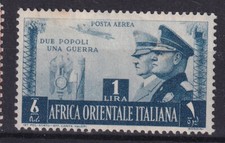 asse hitler/mussolini non emesso posta aerea n. 20 MH* centrato cat 440
